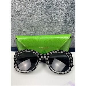 Kate‎ Spade Jalena/S TAYM9 Sunglasses Black-Pattern-White/Grey Polarized 49mm